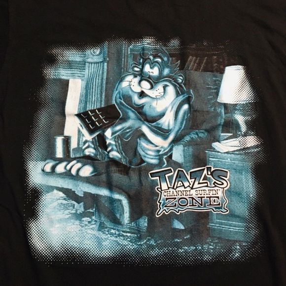 Original 1997 Taz Channel Surfing Shirt 1990’s 90s Looney Tunes Bugs Bunny Large - Picture 2 of 7